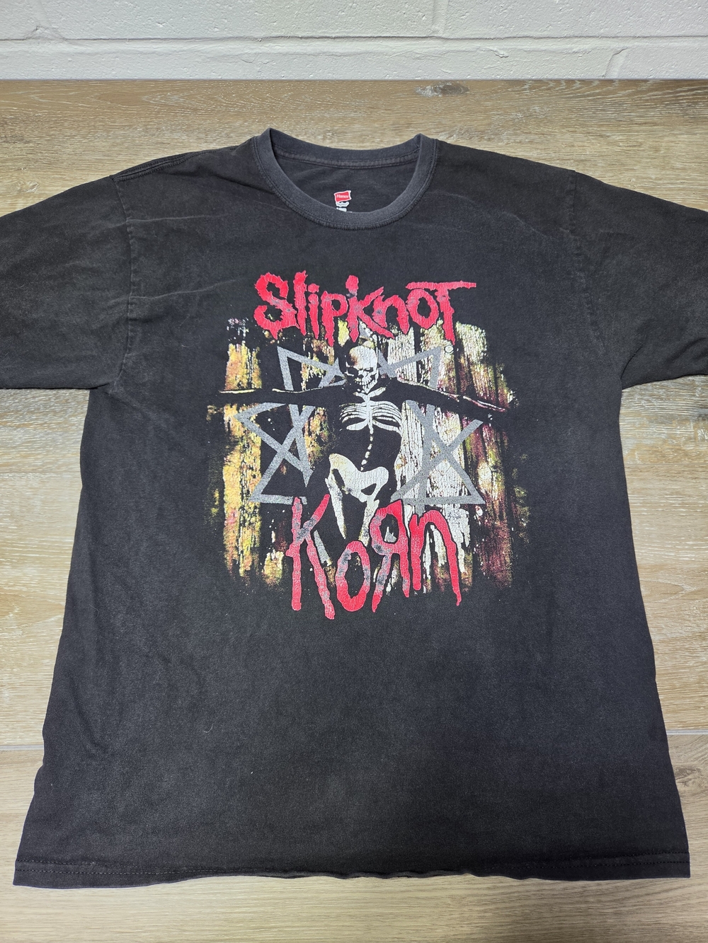 Hanes Slipknot Korn Prepare for Hell Tour 2014 T-Shirt Men's L Black